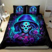 Skull Lady Bedding Set Rose Skull She Whispered Back Iam The Storm - Wonder Print Shop