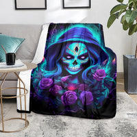 Skull Lady Blanket Rose Skull She Whispered Back Iam The Storm