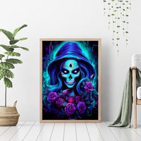 Skull Lady Canvas Wall Art Rose Skull She Whispered Back Iam The Storm - Wonder Print Shop