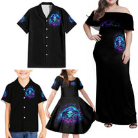 Skull Lady Family Matching Off Shoulder Maxi Dress and Hawaiian Shirt Rose Skull She Whispered Back Iam The Storm - Wonder Print Shop