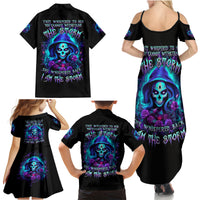 Skull Lady Family Matching Summer Maxi Dress and Hawaiian Shirt Rose Skull She Whispered Back Iam The Storm - Wonder Print Shop