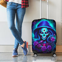 Skull Lady Luggage Cover Rose Skull She Whispered Back Iam The Storm - Wonder Print Shop