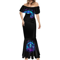 Skull Lady Mermaid Dress Rose Skull She Whispered Back Iam The Storm - Wonder Print Shop
