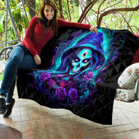 Skull Lady Quilt Rose Skull She Whispered Back Iam The Storm - Wonder Print Shop