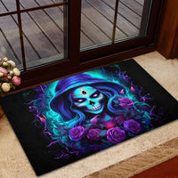 Skull Lady Rubber Doormat Rose Skull She Whispered Back Iam The Storm - Wonder Print Shop