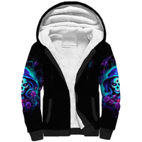 Skull Lady Sherpa Hoodie Rose Skull She Whispered Back Iam The Storm - Wonder Print Shop