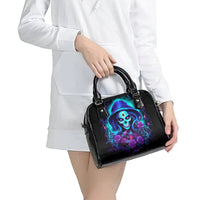 Skull Lady Shoulder Handbag Rose Skull She Whispered Back Iam The Storm