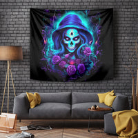 Skull Lady Tapestry Rose Skull She Whispered Back Iam The Storm - Wonder Print Shop