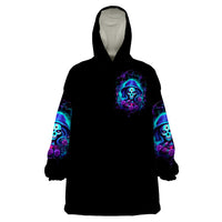 Skull Lady Wearable Blanket Hoodie Rose Skull She Whispered Back Iam The Storm - Wonder Print Shop