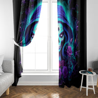 Skull Lady Window Curtain Rose Skull She Whispered Back Iam The Storm - Wonder Print Shop