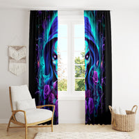 Skull Lady Window Curtain Rose Skull She Whispered Back Iam The Storm - Wonder Print Shop