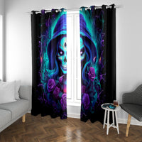 Skull Lady Window Curtain Rose Skull She Whispered Back Iam The Storm - Wonder Print Shop