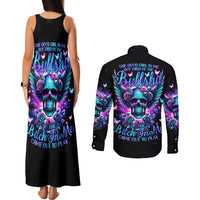 Skull Wings Couples Matching Tank Maxi Dress and Long Sleeve Button Shirt So The Bitch In Me Came Out To Play - Wonder Print Shop