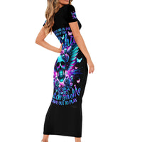 Skull Wings Short Sleeve Bodycon Dress So The Bitch In Me Came Out To Play - Wonder Print Shop