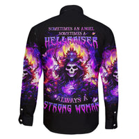 Queen Skull Family Matching Short Sleeve Bodycon Dress and Hawaiian Shirt Sometimes An Angel Somethimes Hellraiser Always A Strong Woman - Wonder Print Shop