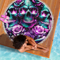 Rose Skull Beach Blanket Stuck Between IDK IDC And IDGAF - Wonder Print Shop