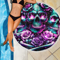 Rose Skull Beach Blanket Stuck Between IDK IDC And IDGAF - Wonder Print Shop
