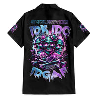 Rose Skull Hawaiian Shirt Stuck Between IDK IDC And IDGAF - Wonder Print Shop
