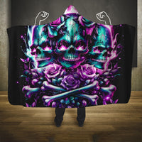 Rose Skull Hooded Blanket Stuck Between IDK IDC And IDGAF