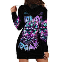 Rose Skull Hoodie Dress Stuck Between IDK IDC And IDGAF - Wonder Print Shop