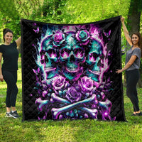 Rose Skull Quilt Stuck Between IDK IDC And IDGAF - Wonder Print Shop