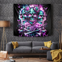 Rose Skull Tapestry Stuck Between IDK IDC And IDGAF - Wonder Print Shop
