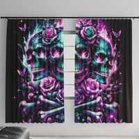 Rose Skull Window Curtain Stuck Between IDK IDC And IDGAF - Wonder Print Shop