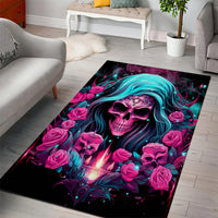 Lady Skull Area Rug The Good Girl In Me Got Tired Of The Bullshit - Wonder Print Shop