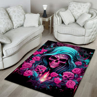 Lady Skull Area Rug The Good Girl In Me Got Tired Of The Bullshit - Wonder Print Shop