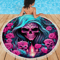 Lady Skull Beach Blanket The Good Girl In Me Got Tired Of The Bullshit - Wonder Print Shop