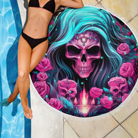 Lady Skull Beach Blanket The Good Girl In Me Got Tired Of The Bullshit - Wonder Print Shop