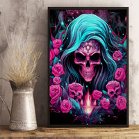 Lady Skull Canvas Wall Art The Good Girl In Me Got Tired Of The Bullshit - Wonder Print Shop