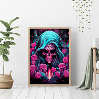 Lady Skull Canvas Wall Art The Good Girl In Me Got Tired Of The Bullshit - Wonder Print Shop