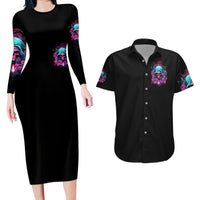 Lady Skull Couples Matching Long Sleeve Bodycon Dress and Hawaiian Shirt The Good Girl In Me Got Tired Of The Bullshit - Wonder Print Shop