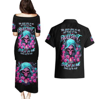 Lady Skull Couples Matching Puletasi and Hawaiian Shirt The Good Girl In Me Got Tired Of The Bullshit - Wonder Print Shop