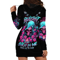 Lady Skull Hoodie Dress The Good Girl In Me Got Tired Of The Bullshit - Wonder Print Shop