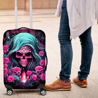 Lady Skull Luggage Cover The Good Girl In Me Got Tired Of The Bullshit - Wonder Print Shop