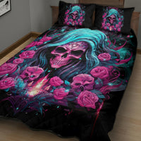 Lady Skull Quilt Bed Set The Good Girl In Me Got Tired Of The Bullshit - Wonder Print Shop