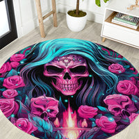 Lady Skull Round Carpet The Good Girl In Me Got Tired Of The Bullshit