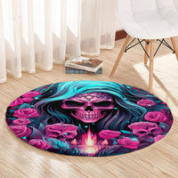 Lady Skull Round Carpet The Good Girl In Me Got Tired Of The Bullshit