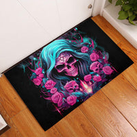Lady Skull Rubber Doormat The Good Girl In Me Got Tired Of The Bullshit - Wonder Print Shop