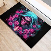 Lady Skull Rubber Doormat The Good Girl In Me Got Tired Of The Bullshit - Wonder Print Shop