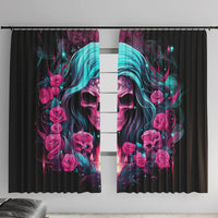 Lady Skull Window Curtain The Good Girl In Me Got Tired Of The Bullshit - Wonder Print Shop