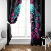 Lady Skull Window Curtain The Good Girl In Me Got Tired Of The Bullshit - Wonder Print Shop