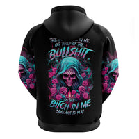 Lady Skull Zip Hoodie The Good Girl In Me Got Tired Of The Bullshit - Wonder Print Shop