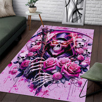 Reaper Skull Area Rug Warning This Tattooed Girl Doesn't Play Well With Stupid People - Wonder Print Shop