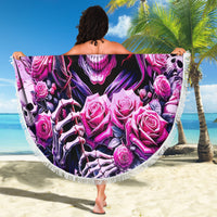 Reaper Skull Beach Blanket Warning This Tattooed Girl Doesn't Play Well With Stupid People - Wonder Print Shop