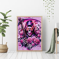 Reaper Skull Canvas Wall Art Warning This Tattooed Girl Doesn't Play Well With Stupid People - Wonder Print Shop