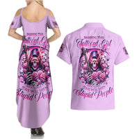 Reaper Skull Couples Matching Summer Maxi Dress and Hawaiian Shirt Warning This Tattooed Girl Doesn't Play Well With Stupid People - Wonder Print Shop