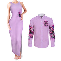 Reaper Skull Couples Matching Tank Maxi Dress and Long Sleeve Button Shirt Warning This Tattooed Girl Doesn't Play Well With Stupid People - Wonder Print Shop